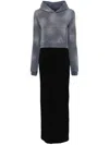 We11 Done Layered Hoodie Dress In Grey