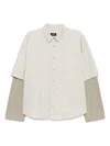 We11 Done Gray Layered Shirt In Gray