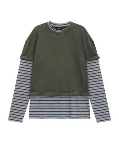 We11 Done Layered Stripe Long-sleeve T-shirt In Animal Print