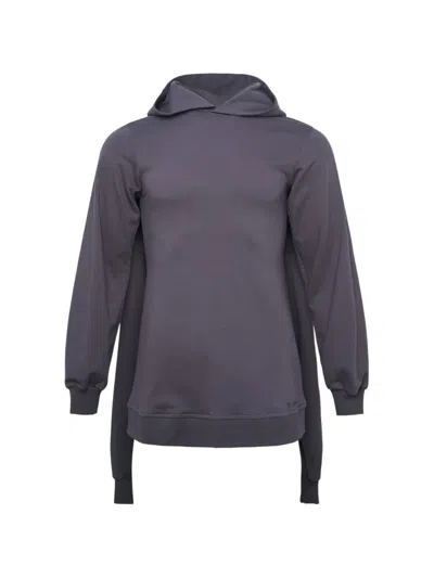 We11 Done Layered-sleeve Cut-out Hoodie In Grey