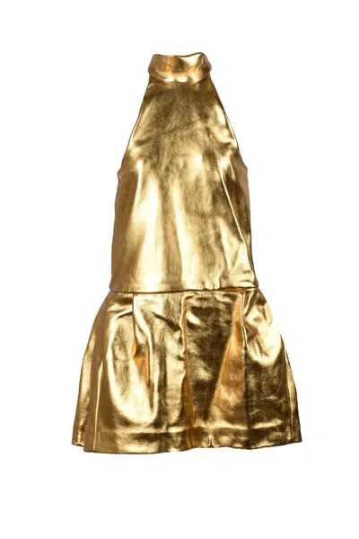 We11 Done Leather Dress - Gold