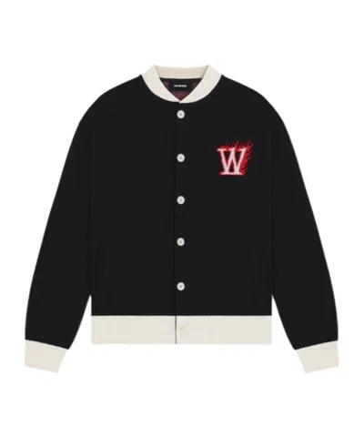We11 Done Letter Jacquard Sweater In Black