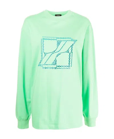 We11 Done Letter Logo Sweater In Blue