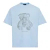 We11 Done Light Beige Coding Teddy T-shirt In Blue