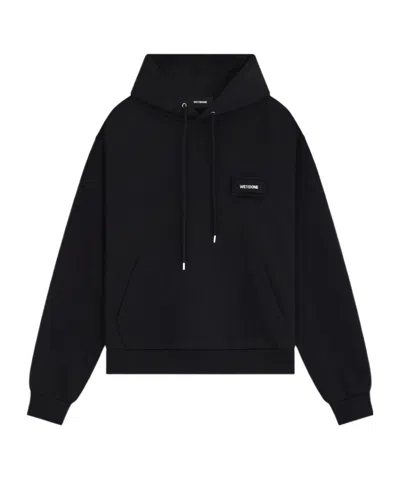 We11 Done Logo-appliqué Hoodie In Black