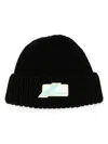 We11 Done Logo-appliqué Wool Beanie In Black