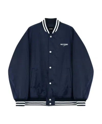 We11 Done Logo Baseball Jacket In Black