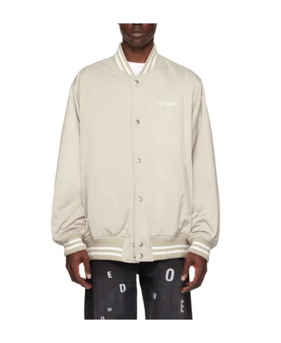 We11 Done Logo Baseball Jacket In Nude