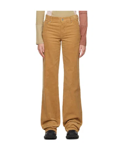 We11 Done Logo Casual Pants In Brown