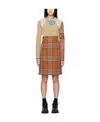We11 Done Logo Checked Dress In Brown