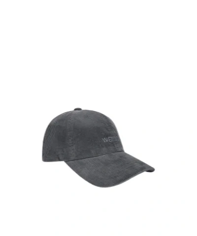 We11 Done Logo Corduroy Hat In Black