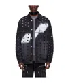 We11 Done Black Logo Denim Jacket In Black