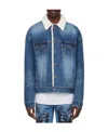 We11 Done Logo Denim Jacket In Blue