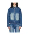 We11 Done Blue Faded Denim Jacket In Blue