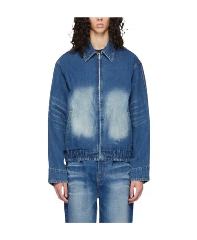 We11 Done Blue Faded Denim Jacket
