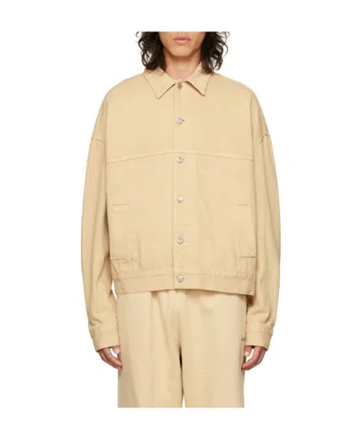 We11 Done Logo Denim Jacket In Nude