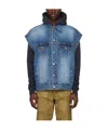 We11 Done Blue Oversized Trucker Denim Vest In Blue