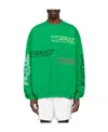 We11 Done Logo Details Hoodie In Green