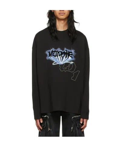 We11 Done Logo Details Long-sleeved T-shirt In Black