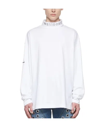 We11 Done Logo Details Long-sleeved T-shirt In White