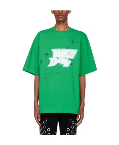 We11 Done Logo Details Short-sleeved T-shirt In Green