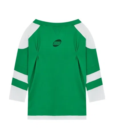 We11 Done Logo Dress With Round Neck In Green