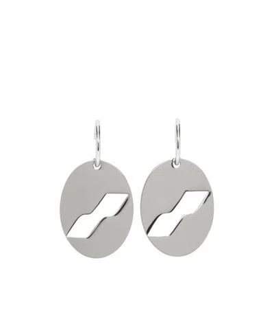 We11 Done Logo Earrings In Gray