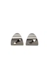 We11 Done Gunmetal Logo Motif Earrings In Gray