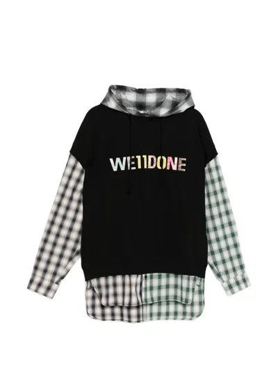 We11 Done Logo-embossed Hoodie In Black