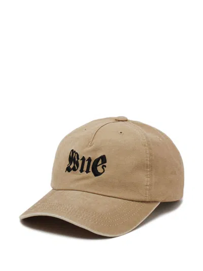 We11 Done Logo-embroidered Cap In Brown