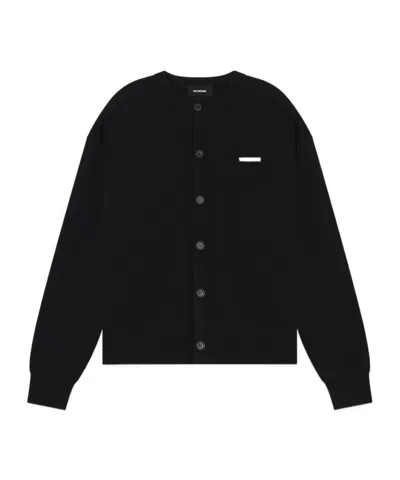 We11 Done Logo-embroidered Cardigan In Black
