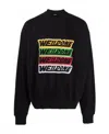We11 Done Logo-embroidered Cotton Sweatshirt In Black