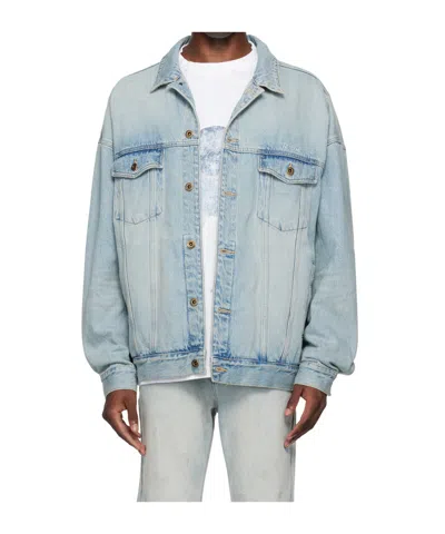 We11 Done Logo Embroidered Denim Coat In Gray