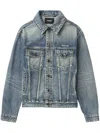 We11 Done Logo-embroidered Denim Jacket In Blue