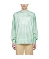 We11 Done Logo-embroidered Garment-dyed Sweatshirt In Green
