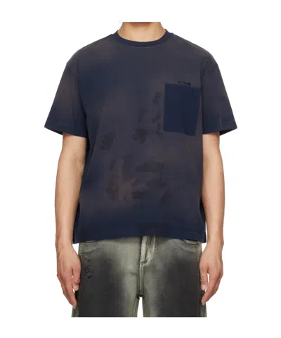 We11 Done Logo Embroidered Grunge T-shirt In Multi