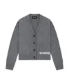 We11 Done Logo-embroidered Knitted Cardigan In Gray