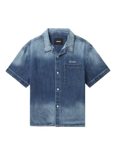 We11 Done Logo-embroidered Shirt In 蓝色