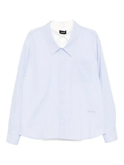 We11 Done Logo-embroidered Shirt In Blue