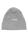 We11 Done Logo-embroidered Wool Beanie In 灰色