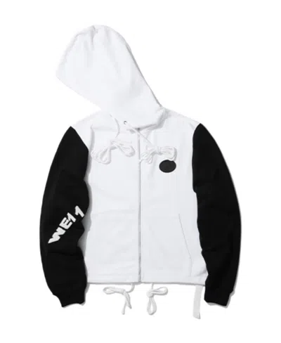We11 Done Logo Hooded Casual Jacket In White