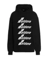 We11 Done Multiple Front Logo Hoodie In Black
