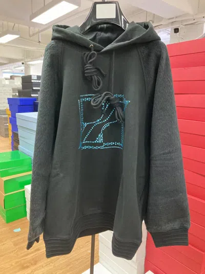 We11 Done Logo Hooded Sweater In Black
