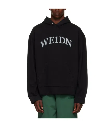 We11 Done Logo Hooded Sweater In Black