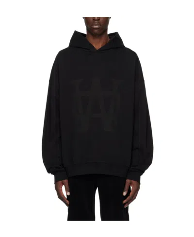 We11 Done Logo Hooded Sweater In Black
