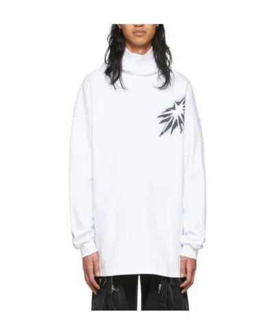 We11 Done Logo Hooded Sweater In White
