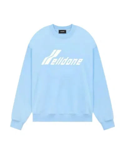 We11 Done Logo Hoodie In Blue