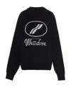We11 Done Logo Jacquard Intarsia Sweater In Black