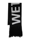 We11 Done Logo-jacquard Tasselled Scarf In 黑色