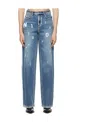We11 Done Navy Random Logo Jeans In Blue